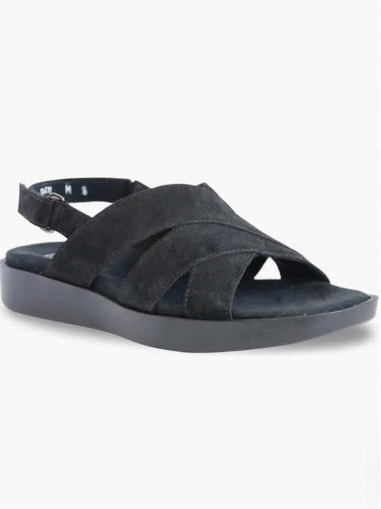 Munro Shoes - Munro Micah Women's Black Leather Crisscross Slingback Sandals 10.5 10 1/2 NEW